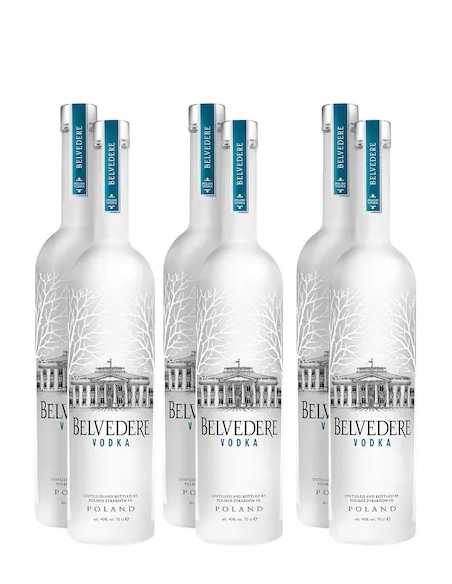 Belvedere Vodka 6 bottles Pure - 40% - 6 x 70 CL