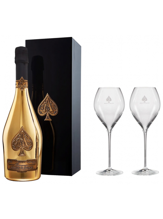ARMAND DE BRIGNAC Set 2 glasses 28.5 cl & Giftbox Ace of Spades Brut Gold - 75 cl ARMAND DE BRIGNAC Set 2 glasses 28.5 cl & Giftbox Ace of Spades Brut Gold - 75 cl