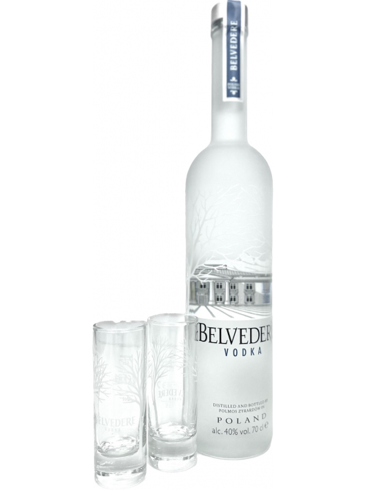 Belvedere Vodka Set 1 Medium Ice Bucket & 6 Shot Glasses & 1 bottle Pure - 40% - 70 CL Belvedere Vodka Set 1 Medium Ice Bucket & 6 Shot Glasses & 1 bottle Pure - 40% - 70 CL