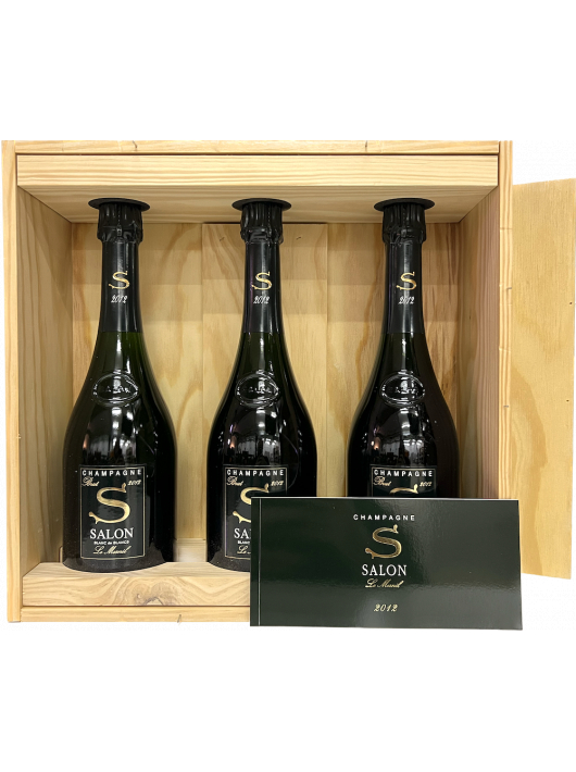 SALON Wooden Case 3 bottles Le Mesnil Blanc de blancs Vintage 2012 - 3 x 75 cl SALON Wooden Case 3 bottles Le Mesnil Blanc de blancs Vintage 2012 - 3 x 75 cl