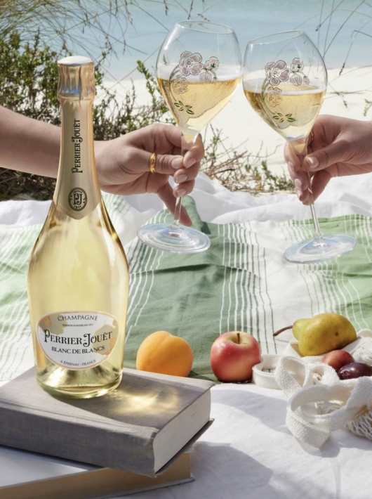 Perrier-jouët Set 2 verres 28.5 cl & 1 Giftbox Blanc de blancs - 75 cl