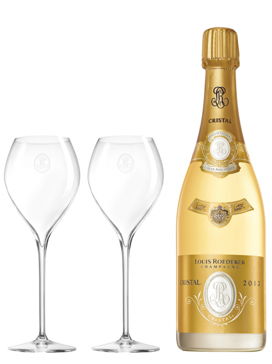 Cristal Louis Roederer Luxury Giftbox 2 Verres 28.5 cl & Vintage 2013 blanc - 75 cl Cristal Louis Roederer Luxury Giftbox 2 Verres 28.5 cl & Vintage 2013 blanc - 75 cl