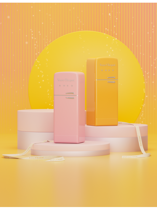 Veuve Clicquot DUO Pack Métal Giftbox SMEG Rosé & brut - 2 x 75 cl Veuve Clicquot DUO Pack Métal Giftbox SMEG Rosé & brut - 2 x 75 cl