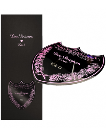 Dom Pérignon Individuelles Metallschild für Giftbox Rosé - maximal 3 Buchstaben