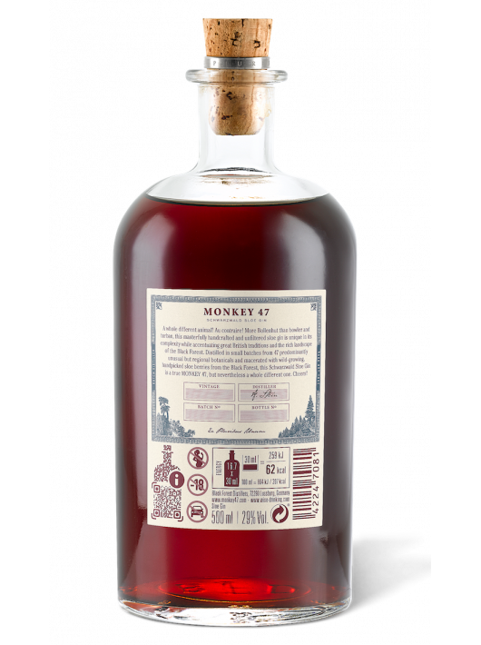 GIN MONKEY 47 Sloe Gin - 29% - 50 CL GIN MONKEY 47 Sloe Gin - 29% - 50 CL