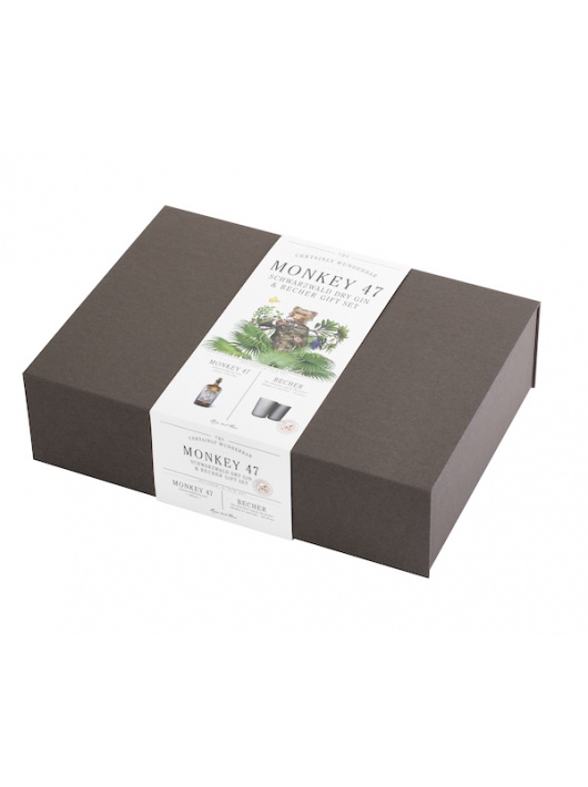 GIN MONKEY 47 Set of 2 clay cups & Dry GIN - 47% - 50 CL GIN MONKEY 47 Set of 2 clay cups & Dry GIN - 47% - 50 CL