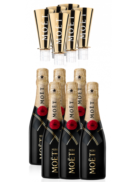 Moët & Chandon Giftbox 6 Mini Flûtes & 6 Mini Moët - 6 x 20 CL Moët & Chandon Giftbox 6 Mini Flûtes & 6 Mini Moët - 6 x 20 CL