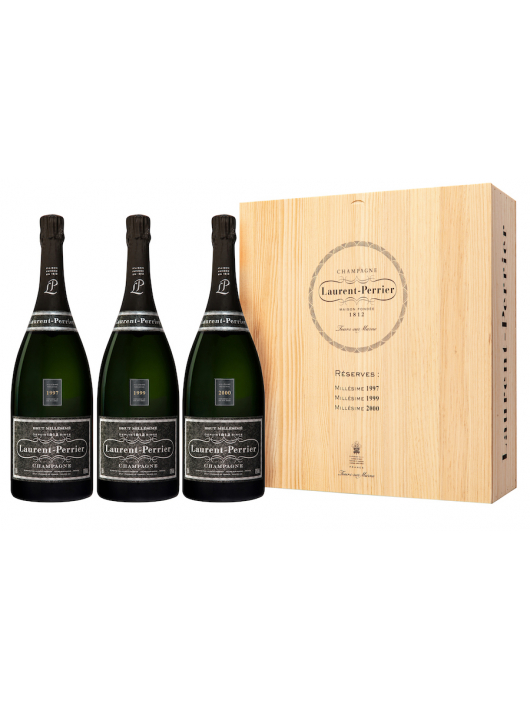 Laurent-Perrier Wooden box containing 3 MAGNUM Vintage 1997, 1999 and 2000 - 3 x 150 cl Laurent-Perrier Wooden box containing 3 MAGNUM Vintage 1997, 1999 and 2000 - 3 x 150 cl