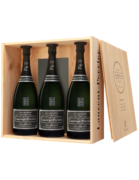 Laurent-Perrier Wooden box containing 3 MAGNUM Vintage 1997, 1999 and 2000 - 3 x 150 cl Laurent-Perrier Wooden box containing 3 MAGNUM Vintage 1997, 1999 and 2000 - 3 x 150 cl
