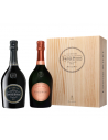 Laurent-Perrier Wooden box Vintage 2015 Brut & Cuvée rosé - 2 x 75 cl