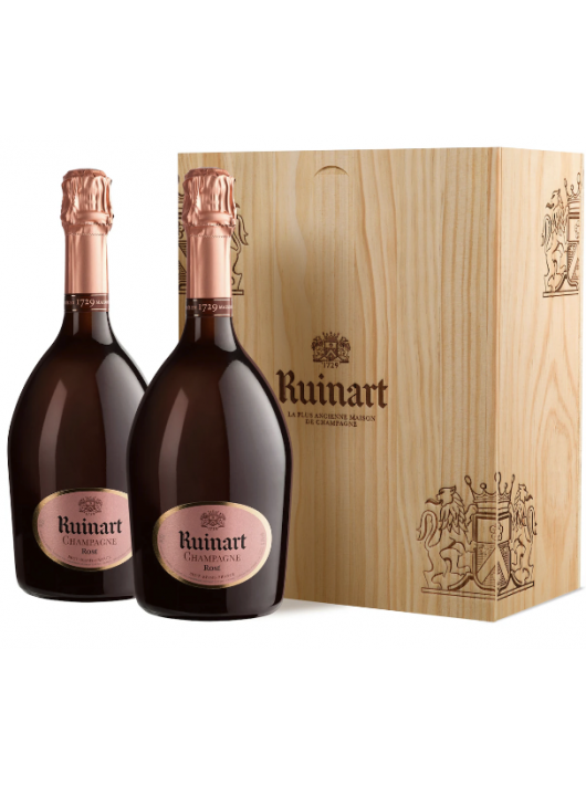 Ruinart HOLZKISTE MIT DEM DUO Rosé - 2 x 75 cl