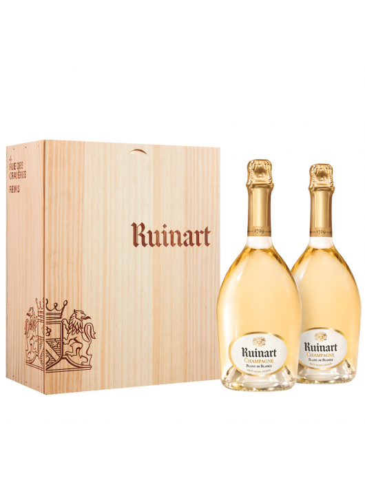 Ruinart HOLZKISTE MIT DEM DUO Blanc de blancs - 2 x 75 cl Ruinart HOLZKISTE MIT DEM DUO Blanc de blancs - 2 x 75 cl