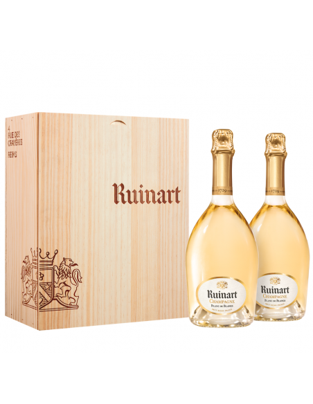 Ruinart HOLZKISTE MIT DEM DUO Blanc de blancs - 2 x 75 cl Ruinart HOLZKISTE MIT DEM DUO Blanc de blancs - 2 x 75 cl