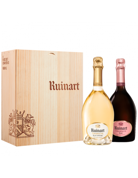 Ruinart HOLZKISTE MIT DEM DUO Rosé & Blanc de blancs - 75 cl