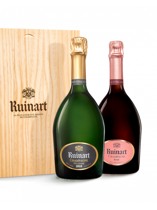 Ruinart WOODEN BOX DUO Vintage 2016 & Rosé - 2 x 75 cl