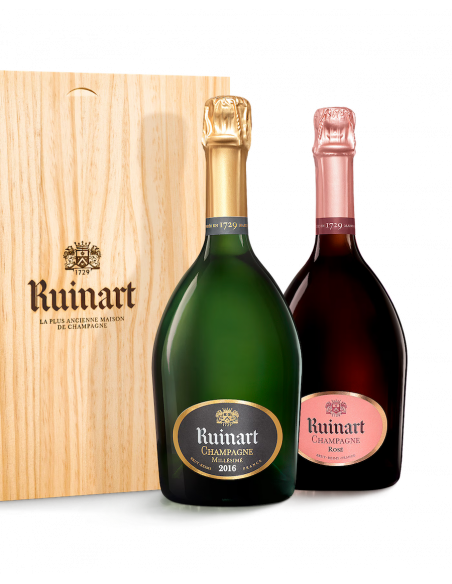 Ruinart HOLZKISTE MIT DEM DUO Vintage 2016 & Rosé - 2 x 75 cl