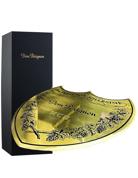 Dom Pérignon 2015 Giftbox personnalisé avec gravure sur bouclier en métal - 75 cl