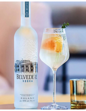Belvedere Vodka Set 2 Medium Ice Bucket & 6 Spritz Glasses & 2 bottles Pure & 2 Mini Shaker - 40% - 2 x 70 CL