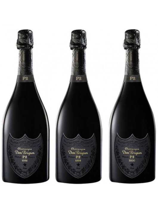 Dom Pérignon P2 Trilogy Limited Edition vintage 1998, 1999, 2000 - 3 x 75 CL Dom Pérignon P2 Trilogy Limited Edition vintage 1998, 1999, 2000 - 3 x 75 CL