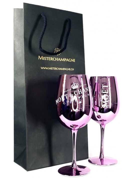 Moët & Chandon 2 Pink Ceramic Glasses