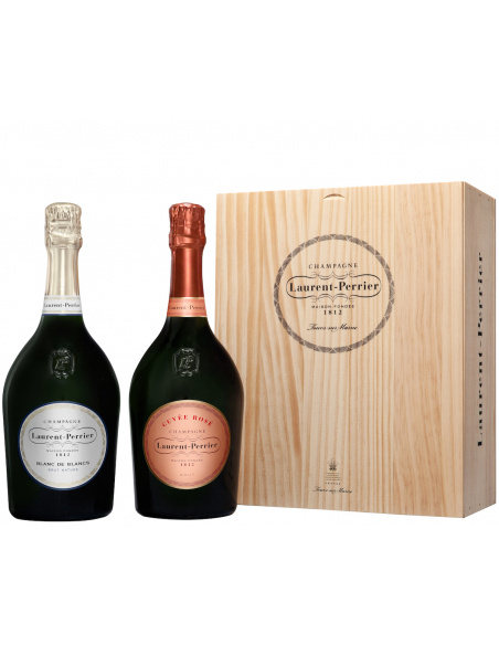 Laurent-Perrier Coffret Bois Cuvée rosé & Blanc de blancs - 2 x 75 cl Laurent-Perrier Coffret Bois Cuvée rosé & Blanc de blancs - 2 x 75 cl